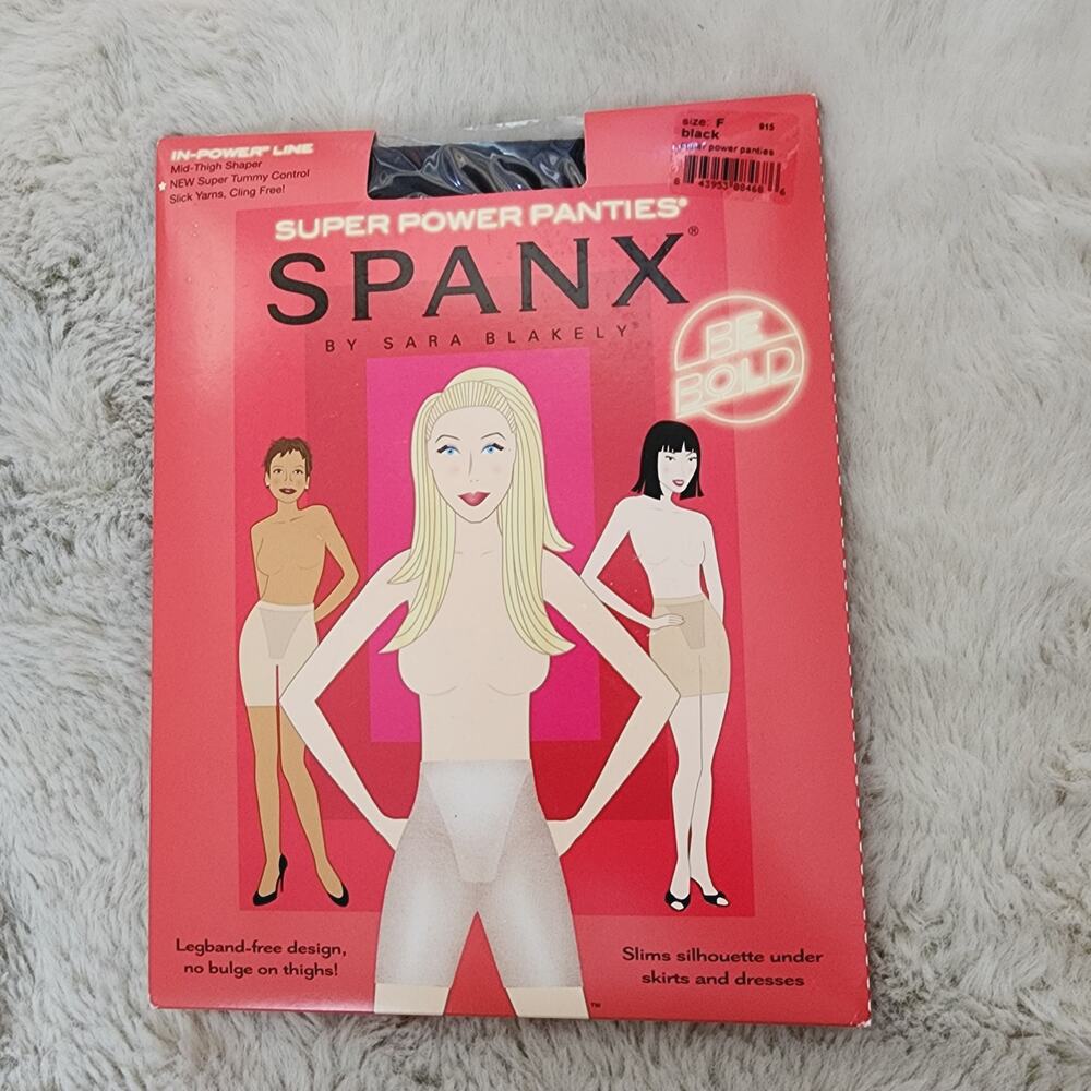 Spanx Super Power High Waisted Mid Thigh Shapewear Shorts Black Plus Size F NEW